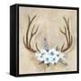 Antlers and Flowers-Marilyn Dunlap-Framed Stretched Canvas