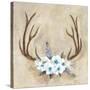 Antlers and Flowers-Marilyn Dunlap-Stretched Canvas