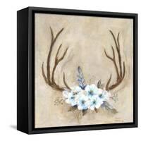 Antlers and Flowers-Marilyn Dunlap-Framed Stretched Canvas