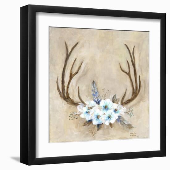 Antlers and Flowers-Marilyn Dunlap-Framed Art Print