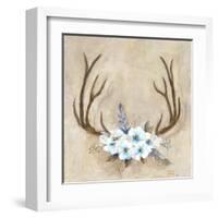 Antlers and Flowers-Marilyn Dunlap-Framed Art Print