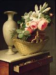 Still Life of Hollyhocks and Nasturtium-Antoine Berjon-Giclee Print