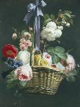 Fleurs et fruits dans une corbeille d'osier-Antoine Berjon-Giclee Print