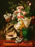 Fleurs et fruits dans une corbeille d'osier-Antoine Berjon-Giclee Print