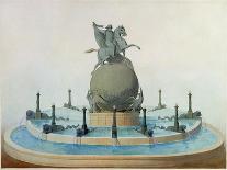 Project for the Monument Destined for the Place De L'europe, 1839 (Pencil & W/C on Paper)-Antoine Etex-Stretched Canvas