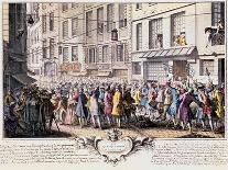 Paris, Rue Quinquempoix, 1720-Antoine Humblot-Mounted Art Print