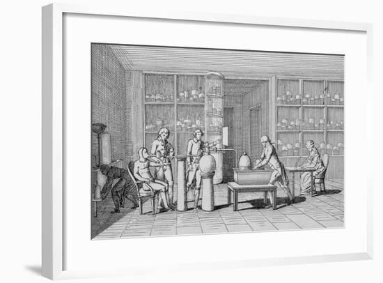 Antoine-Laurent Lavoisier Watching Lab Experiment-null-Framed Giclee Print