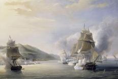 Attaque d'Alger par la mer, flotte française commandée par l'amiral Duperré, le 3 juillet 1830-Antoine Léon Morel-Fatio-Framed Stretched Canvas