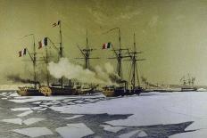 Attaque d'Alger par la mer, flotte française commandée par l'amiral Duperré, le 3 juillet 1830-Antoine Léon Morel-Fatio-Framed Stretched Canvas