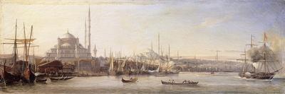 The Golden Horn with The Suleimaniye and The Faith Mosques, Constantinople-Antoine-Leon Morel-Fatio-Framed Stretched Canvas