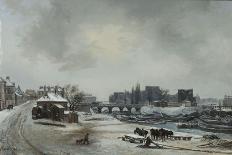 L'île Louviers sous la neige, 1831-Antoine Perrot-Stretched Canvas