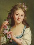 Portrait of a Lady Said to Be the Princess De Lamballe-Antoine Vestier-Stretched Canvas