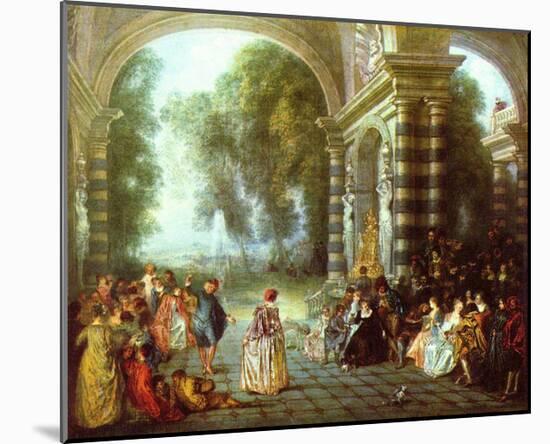 Antoine Watteau (Les Plaisirs du bal)-null-Mounted Poster