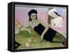 Antoinette and a Detail from Balthus, 1994-Endre Roder-Framed Stretched Canvas