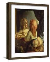 Antoinette Herbert Looking in the Mirror-Jean-François Millet-Framed Giclee Print