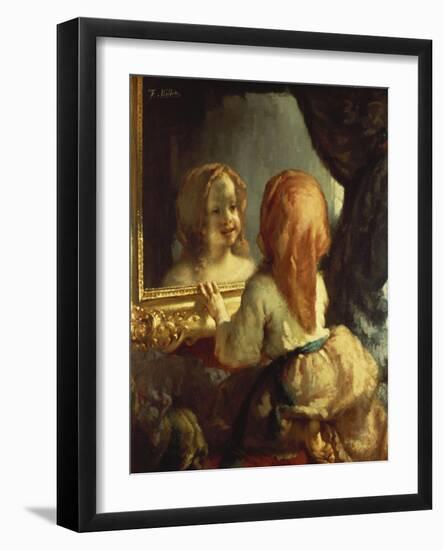 Antoinette Herbert Looking in the Mirror-Jean-François Millet-Framed Giclee Print