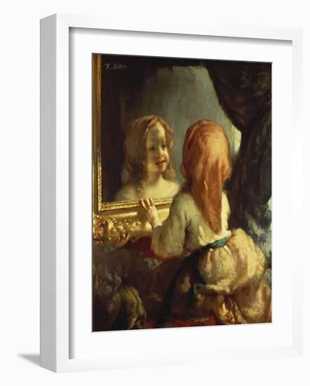 Antoinette Herbert Looking in the Mirror-Jean-François Millet-Framed Giclee Print