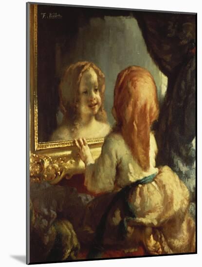 Antoinette Herbert Looking in the Mirror-Jean-François Millet-Mounted Giclee Print