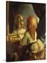 Antoinette Herbert Looking in the Mirror-Jean-François Millet-Stretched Canvas