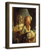 Antoinette Herbert Looking in the Mirror-Jean-François Millet-Framed Giclee Print