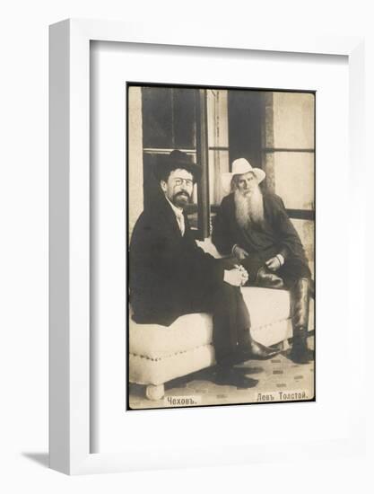 Anton Chekhov Russian Writer with Leo Tolstoy-null-Framed Photographic Print