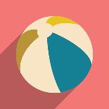 Flat with Shadow Icon and Mobile Application Beach Ball-Anton Gorovits-Stretched Canvas