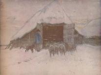 Flock of Sheep in the Snow-Anton Mauve-Giclee Print