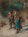 Children with Brushwood-Anton Romako-Giclee Print