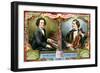 Anton Rubinstein and August Wilhelmj, C1900-null-Framed Giclee Print