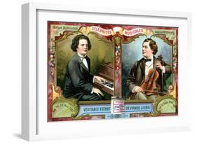 Anton Rubinstein and August Wilhelmj, C1900-null-Framed Giclee Print