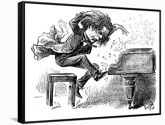 Anton Rubinstein Over-Enthusiastic Pianist Plays a Tune-null-Framed Stretched Canvas