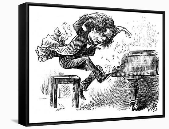 Anton Rubinstein Over-Enthusiastic Pianist Plays a Tune-null-Framed Stretched Canvas