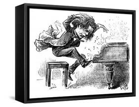 Anton Rubinstein Over-Enthusiastic Pianist Plays a Tune-null-Framed Stretched Canvas