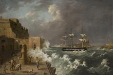 Harbour Scene, Malta-Anton Schranz-Mounted Giclee Print