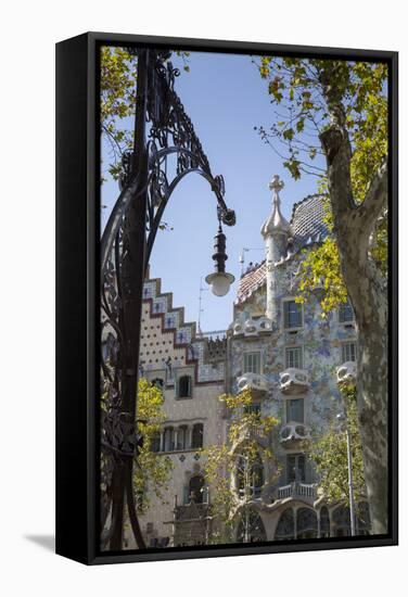 Antoni Gaudi's Casa Batllo building, UNESCO World Heritage Site, Barcelona, Catalonia, Spain-Frank Fell-Framed Stretched Canvas
