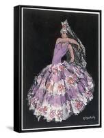 Antonia Argentina (Antonia Merce) Flamenco Dancer in "Cordoba" by Albeniz-Marguerite Mackain-Framed Stretched Canvas