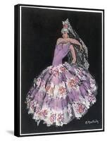 Antonia Argentina (Antonia Merce) Flamenco Dancer in "Cordoba" by Albeniz-Marguerite Mackain-Framed Stretched Canvas