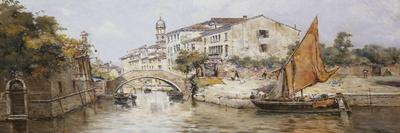 A Venetian Backwater-Antonia Maria de Reyna Manescau-Stretched Canvas