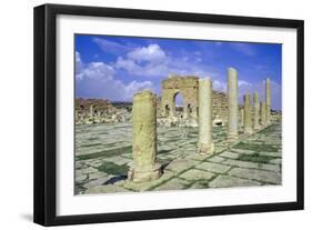 Antonine Gate and Ruined Pillars, Sbeitla, Tunisia-Vivienne Sharp-Framed Premium Photographic Print