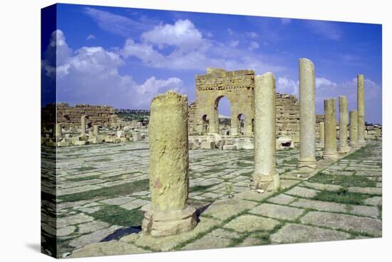 Antonine Gate and Ruined Pillars, Sbeitla, Tunisia-Vivienne Sharp-Stretched Canvas