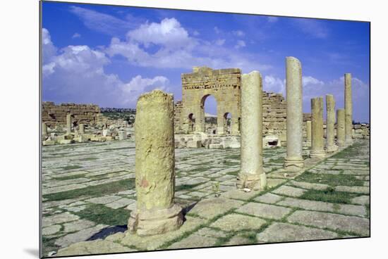 Antonine Gate and Ruined Pillars, Sbeitla, Tunisia-Vivienne Sharp-Mounted Photographic Print