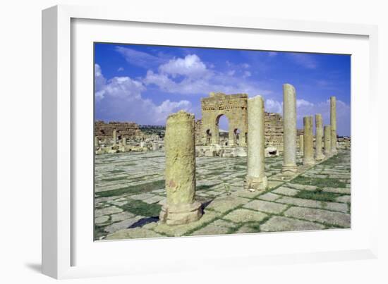 Antonine Gate and Ruined Pillars, Sbeitla, Tunisia-Vivienne Sharp-Framed Photographic Print