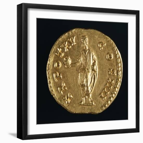 Antoninus Pius Aureus Bearing Image of Emperor Holding Globe, Roman Coins AD-null-Framed Giclee Print