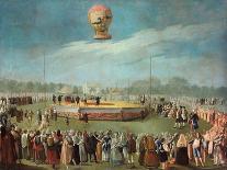 'The Ascent of a Montgolfier Balloon in Aranjuez', 1784, Spanish School-ANTONIO CARNICERO-Poster