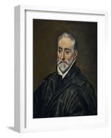 Antonio De Covarrubias Y Leive, Theologian, Canon of the Cathedral of Toledo-El Greco-Framed Giclee Print