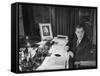 Antonio De Olivera Salazar Sitting at His Desk-Bernard Hoffman-Framed Stretched Canvas