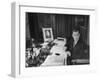 Antonio De Olivera Salazar Sitting at His Desk-Bernard Hoffman-Framed Photographic Print