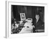 Antonio De Olivera Salazar Sitting at His Desk-Bernard Hoffman-Framed Photographic Print