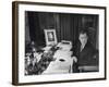 Antonio De Olivera Salazar Sitting at His Desk-Bernard Hoffman-Framed Photographic Print