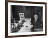 Antonio De Olivera Salazar Sitting at His Desk-Bernard Hoffman-Framed Photographic Print